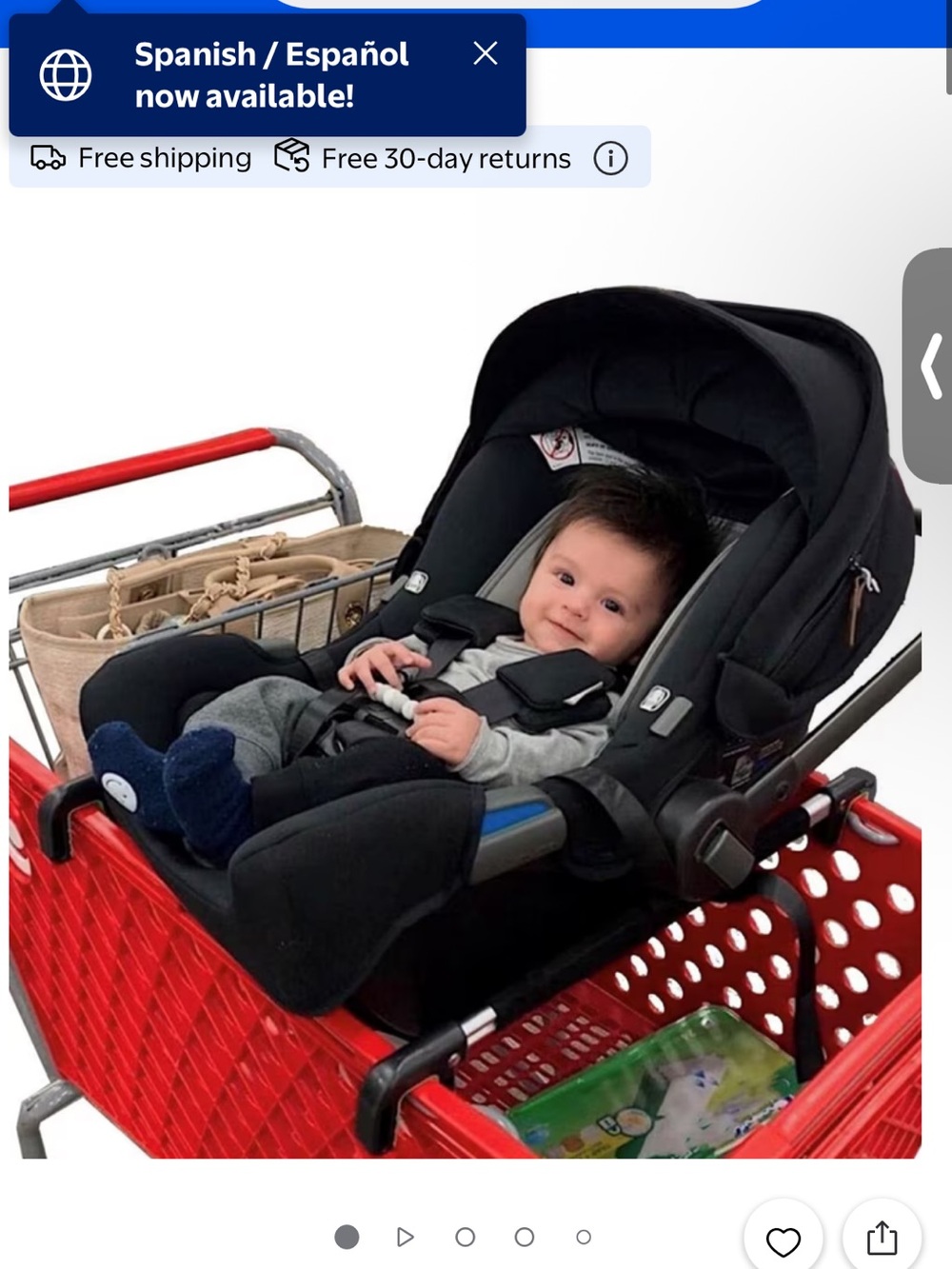 Totes Babies Universal Car Seat Carrier Adapter Standard Shopping Cart